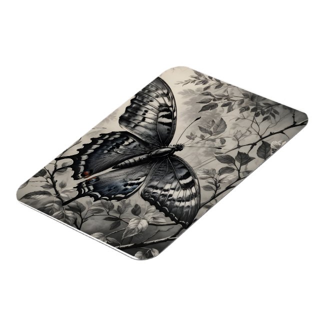 Schwarzweißschmetterling zeichnend magnet (Linke Seite)