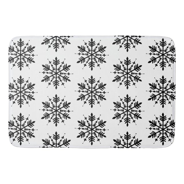 Schwarzweißschneeflocke Badematte (Vorderseite)