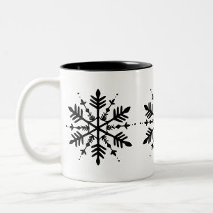 Schwarzweißschneeflocke Zweifarbige Tasse