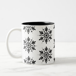 Schwarzweißschneeflocke Zweifarbige Tasse