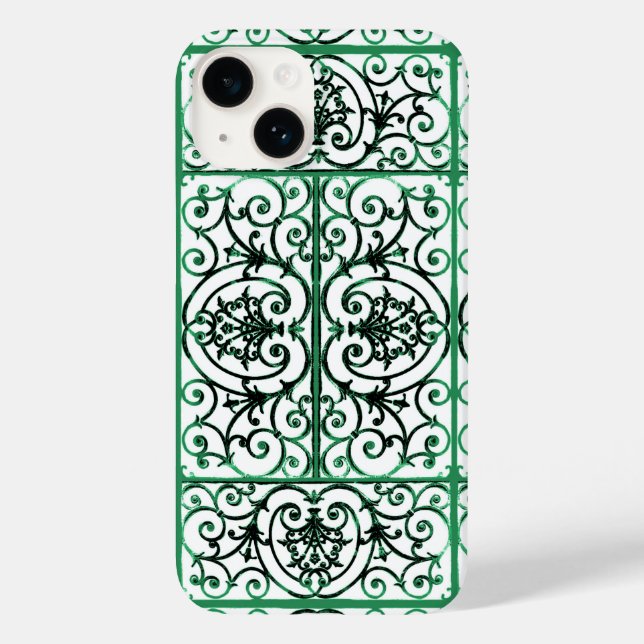 Schwarzweißscrollworkmuster Case-Mate iPhone Hülle (Rückseite)