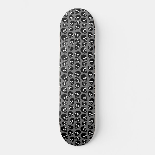 Schwarzweißskulls Skateboard (Vorderseite)