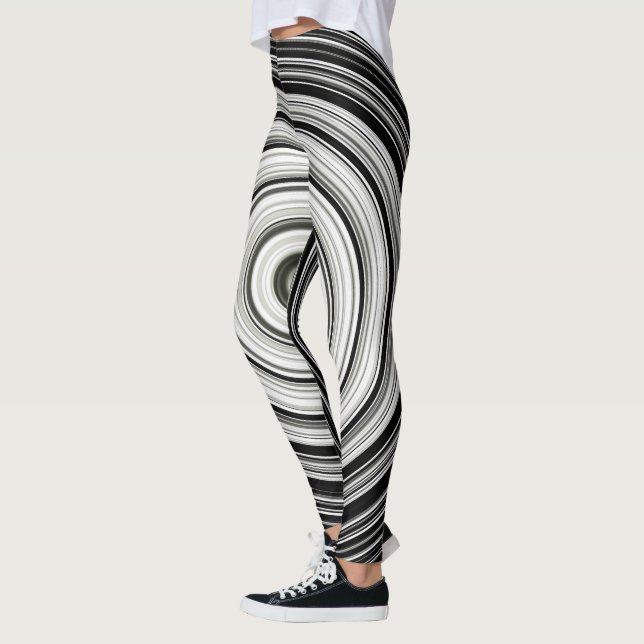 Schwarzweißspirale Leggings (Links)
