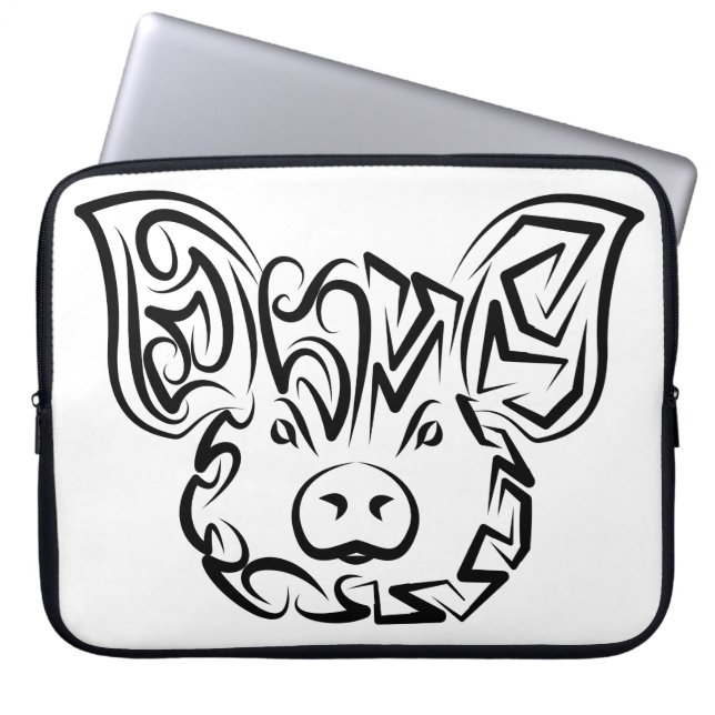 Schwarzweißstäbchen Laptopschutzhülle (Vorderseite)