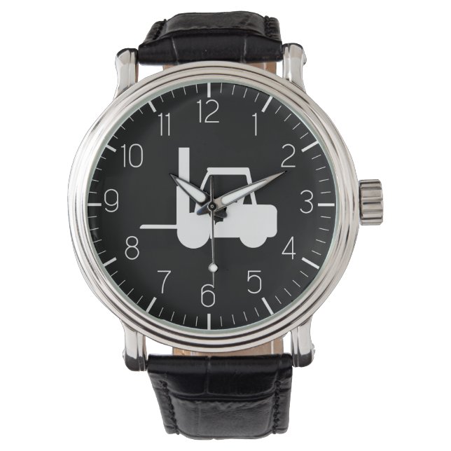 Schwarzweißstapler Armbanduhr (Vorderseite)