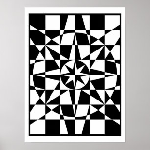 Schwarzweißstar Poster