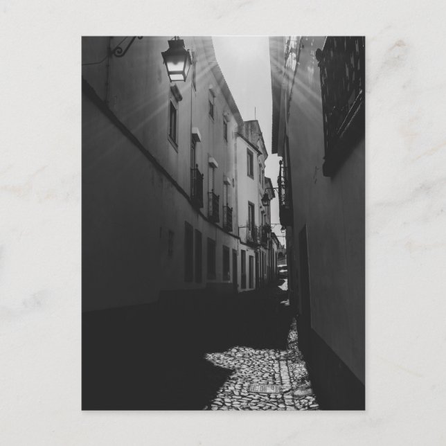 Schwarzweißstraße Postkarte (Vorderseite)