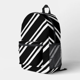Schwarzweißstreifen Bedruckter Rucksack