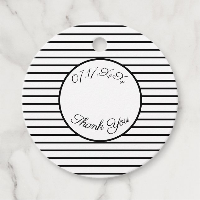 Schwarzweißstreifen Geschenkanhänger (Vorderseite)
