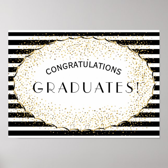 Schwarzweißstreifen Poster (Vorne)