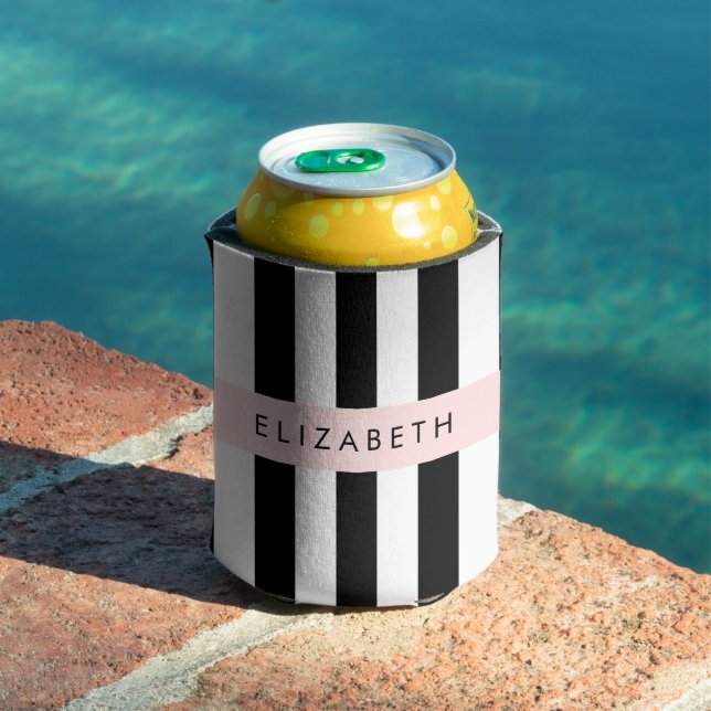 Schwarzweißstreifen, Streifen, Linien, Ihr Name Dosenkühler (In Situ Pool)