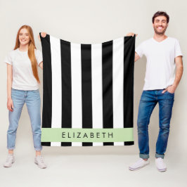 Schwarzweißstreifen, Streifen, Linien, Ihr Name Fleecedecke