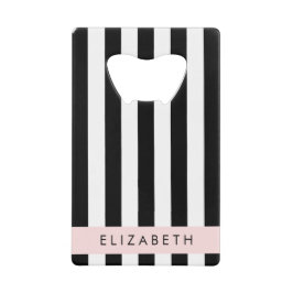 Schwarzweißstreifen, Streifen, Linien, Ihr Name Geldbeutel Flaschenöffner