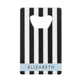 Schwarzweißstreifen, Streifen, Linien, Ihr Name Geldbeutel Flaschenöffner