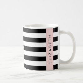 Schwarzweißstreifen, Streifen, Linien, Ihr Name Kaffeetasse