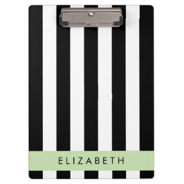 Schwarzweißstreifen, Streifen, Linien, Ihr Name Klemmbrett