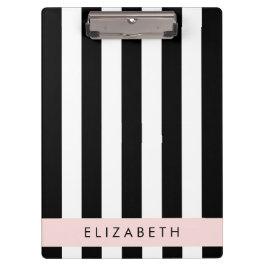 Schwarzweißstreifen, Streifen, Linien, Ihr Name Klemmbrett