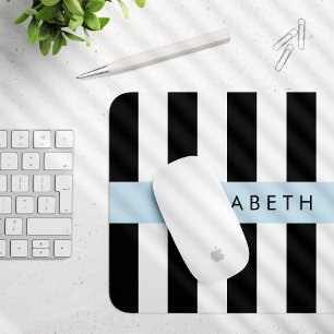 Schwarzweißstreifen, Streifen, Linien, Ihr Name Mousepad