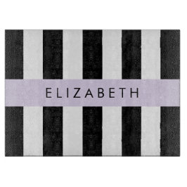Schwarzweißstreifen, Streifen, Linien, Ihr Name Schneidebrett