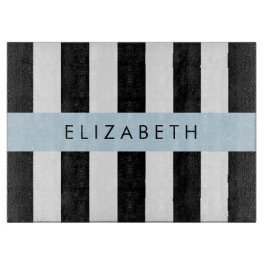 Schwarzweißstreifen, Streifen, Linien, Ihr Name Schneidebrett