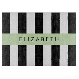 Schwarzweißstreifen, Streifen, Linien, Ihr Name Schneidebrett
