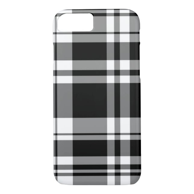 Schwarzweißtartan kariert Case-Mate iPhone hülle (Rückseite)