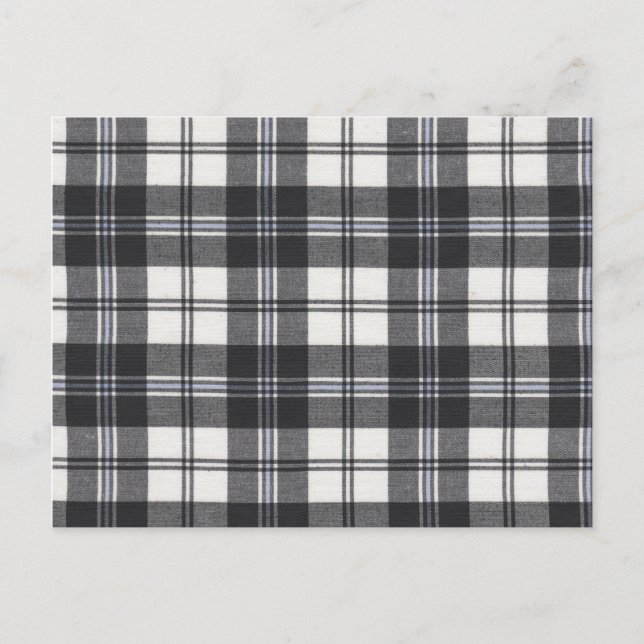 Schwarzweißtartan Postkarte (Vorderseite)
