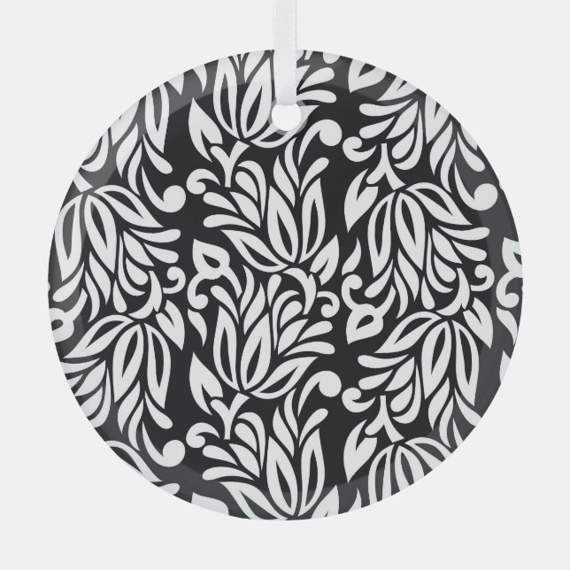 Schwarzweißtextilien. Ornament Aus Glas (Vorderseite)