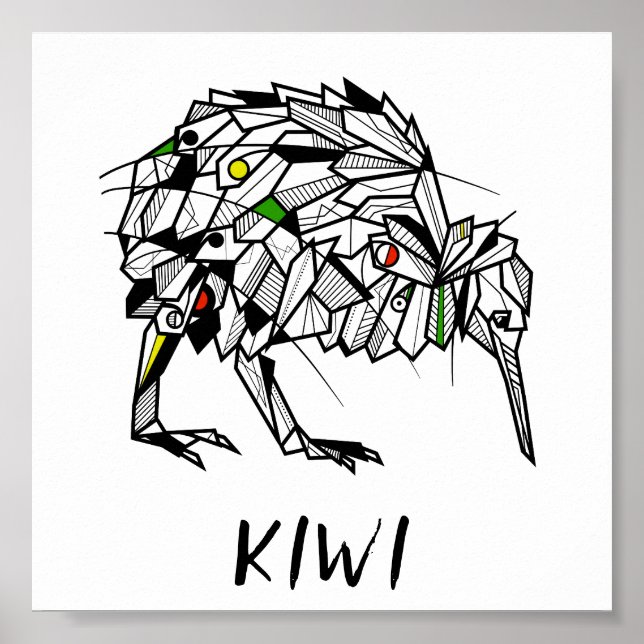 Schwarzweißvogel Poster (Vorne)