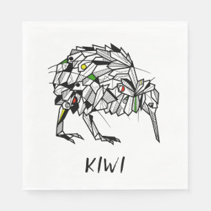 Schwarzweißvogel Serviette