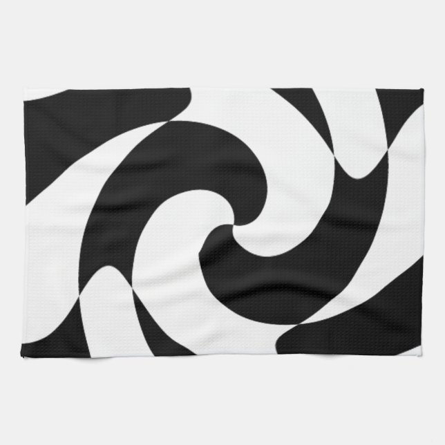 Schwarzweißwirbel Küchentuch (Horizontal)