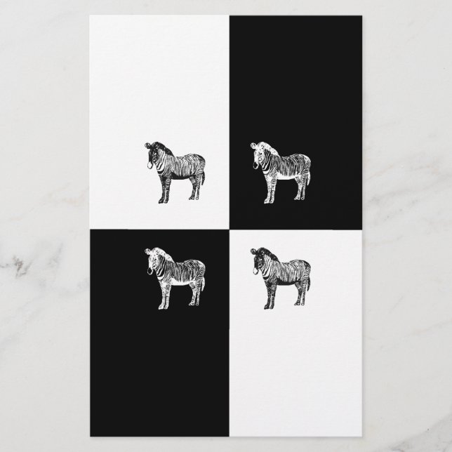 Schwarzweißzebra Briefpapier (Vorderseite)