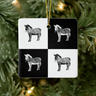 Schwarzweißzebra Keramikornament