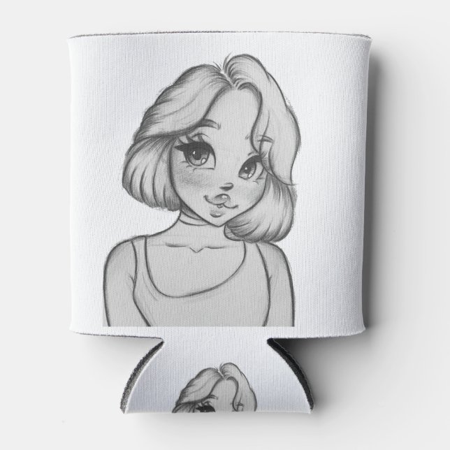 Schwarzweißzeichen Dosenkühler (Vorderseite)