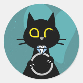 SCHWARZWINK - Vorschlag Schwarze Katzenaufkleber Runder Aufkleber