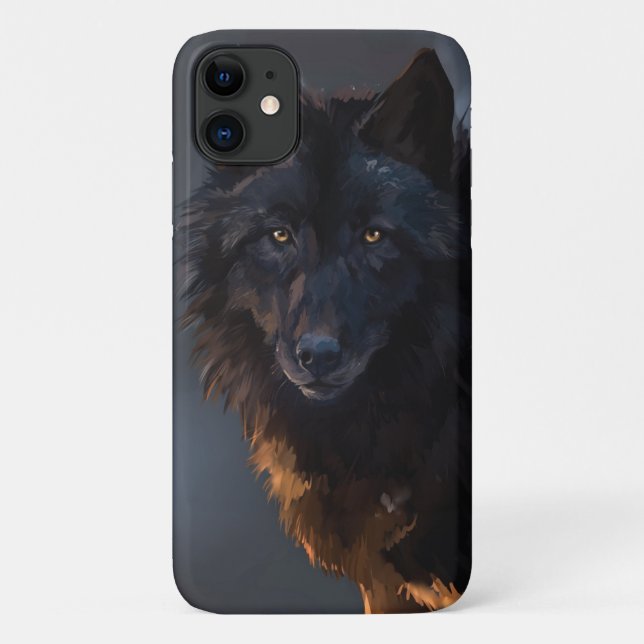 Schwarzwolf Case-Mate iPhone Hülle (Rückseite)