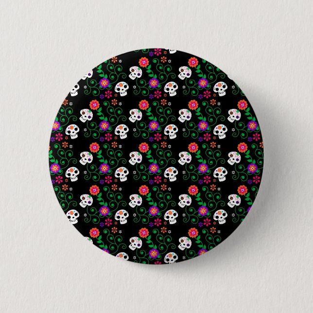 Schwarzzucker-Schädel Button (Vorderseite)