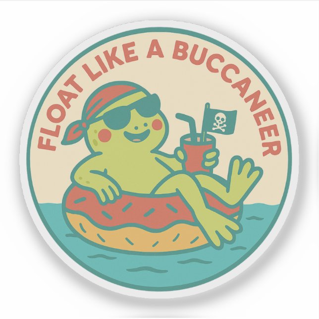Schwebe wie ein Buccaneer-Frosch Aufkleber (Vorderseite)