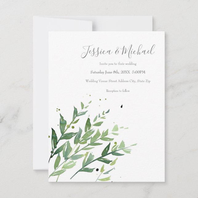 'Schweben 2' Abstrakte Wasserfarbe Einladung (Vorderseite)