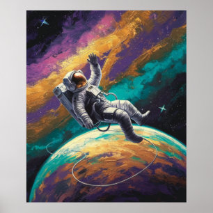 Schwebend im Weltraum Poster