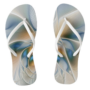 Schwebende, abstrakte Fantasy-Fraktal-Kunst in Bla Flip Flops