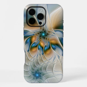 Schwebende, abstrakte Fantasy-Fraktal-Kunst in Bla iPhone 16 Pro Max Hülle
