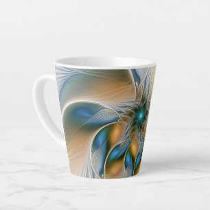 Schwebende, abstrakte Fantasy-Fraktal-Kunst in Bla Milchtasse