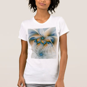 Schwebende, abstrakte Fantasy-Fraktal-Kunst in Bla T-Shirt