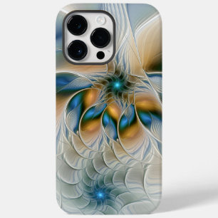 Schwebende, abstrakte Fantasy-Fraktalkunst in Blau Case-Mate iPhone 14 Pro Max Hülle