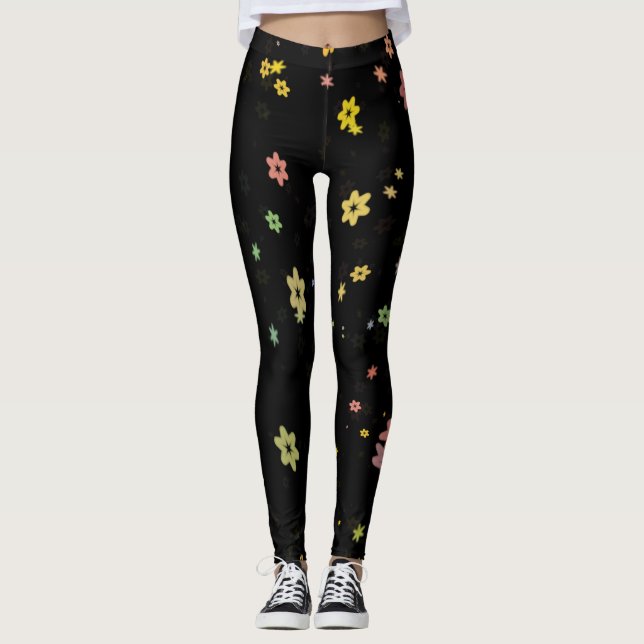 Schwebende Blumen Leggings (Vorderseite)