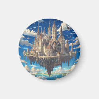 Schwebende Fantasy-Burg in den Wolken | Himmlisch Magnet