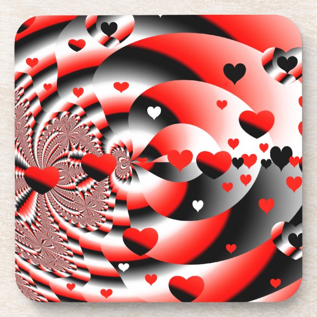Schwebende Herzen Getränkeuntersetzer (Vorderseite)