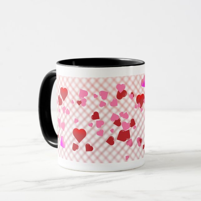 "Schwebende Herzen" Kaffeetasse (Vorderseite Links)