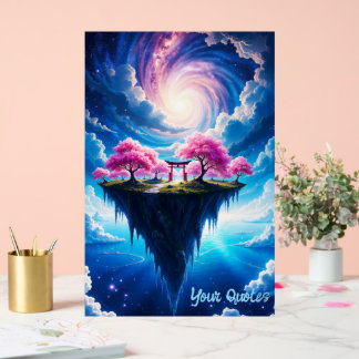 Schwebende Insel Sakura Kunst Acrylschild